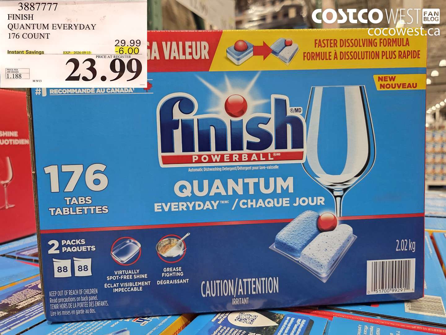 3887777 FINISH QUANTUM EVERYDAY 176 COUNT ($6.00 INSTANT SAVINGS EXPIRES ON 2026-09-13) $23.99