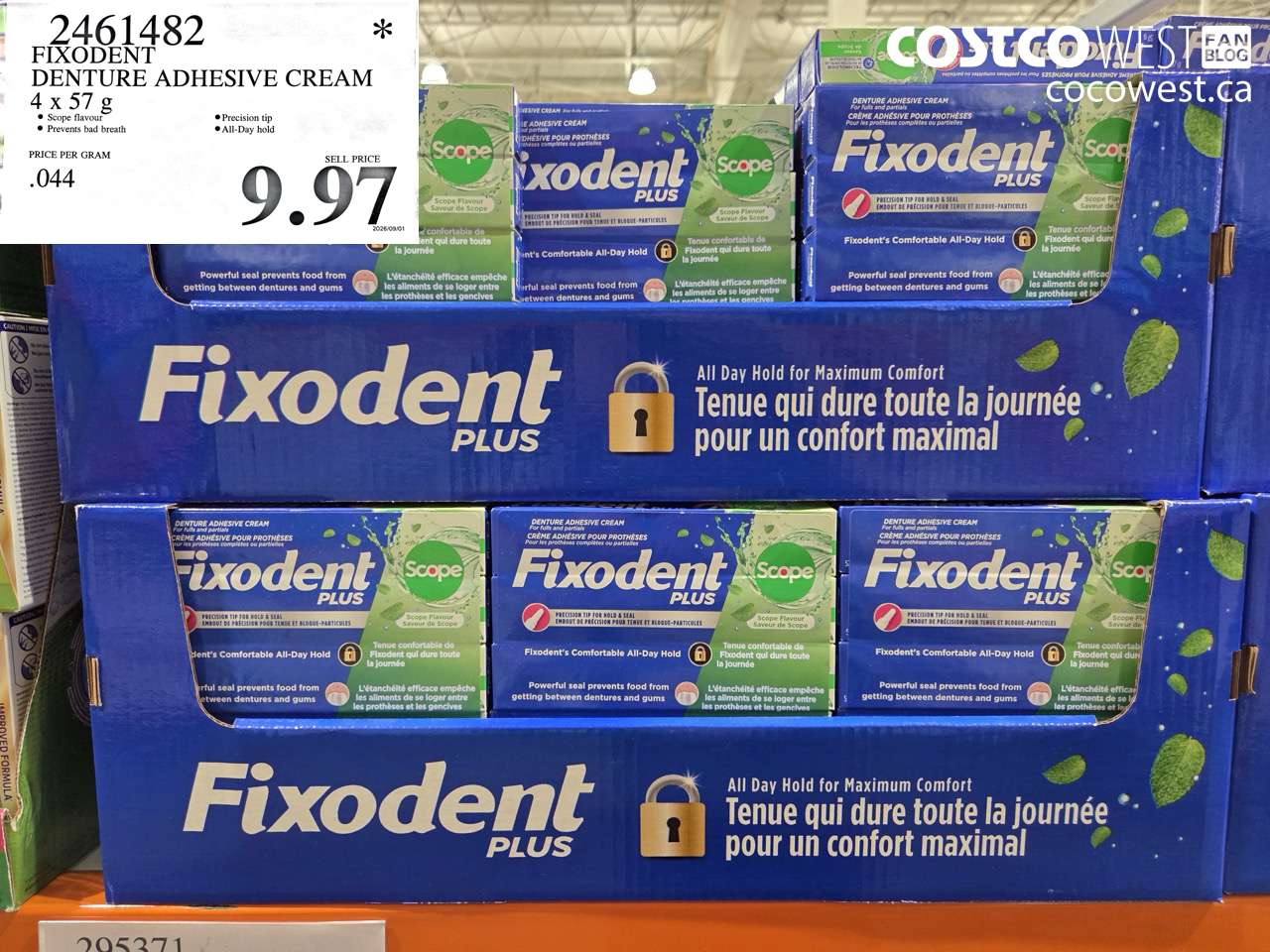 2461482 FIXODENT DENTURE ADHESIVE CREAM 4 X 57 G $9.97