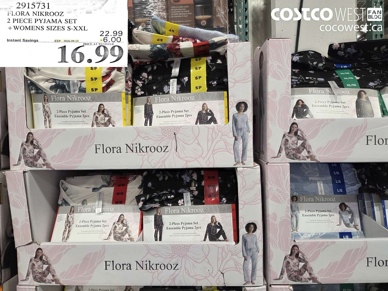 2915731 FLORA NIKROOZ 2 PIECE PYJAMA SET WOMENS SIZES S-XXL ($6.00 INSTANT SAVINGS EXPIRES ON 2026-09-13) $16.99