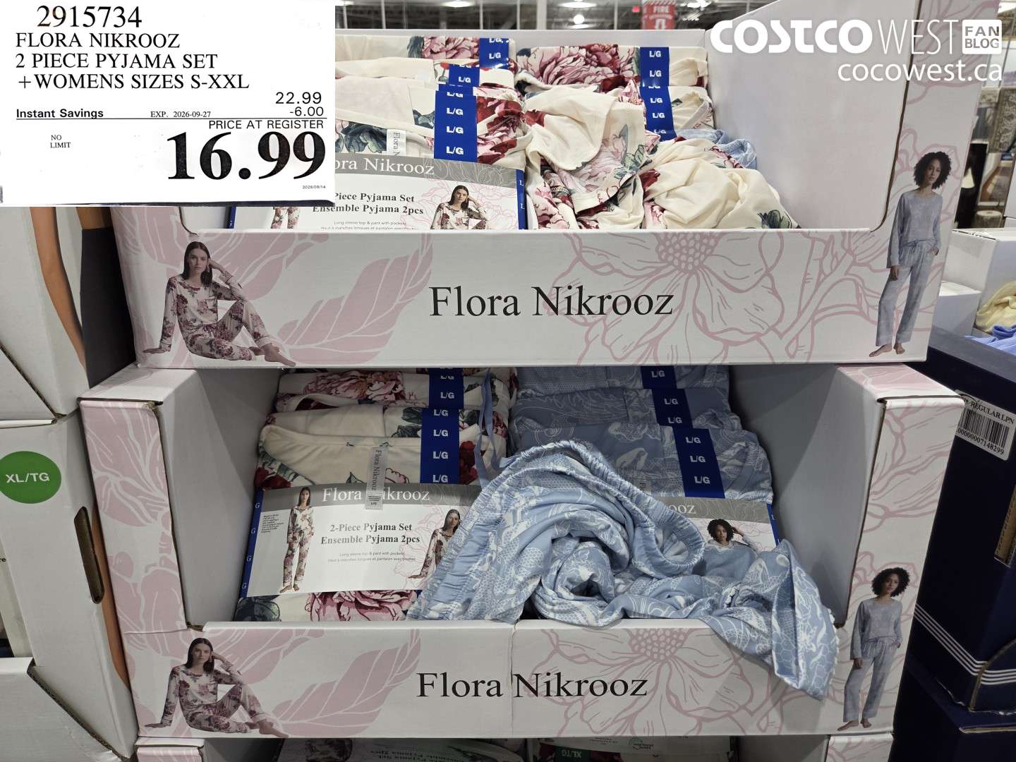 2915734 FLORA NIKROOZ 2 PIECE PYJAMA SET WOMENS SIZES S-XXL ($6.00 INSTANT SAVINGS EXPIRES ON 2026-09-27) $16.99