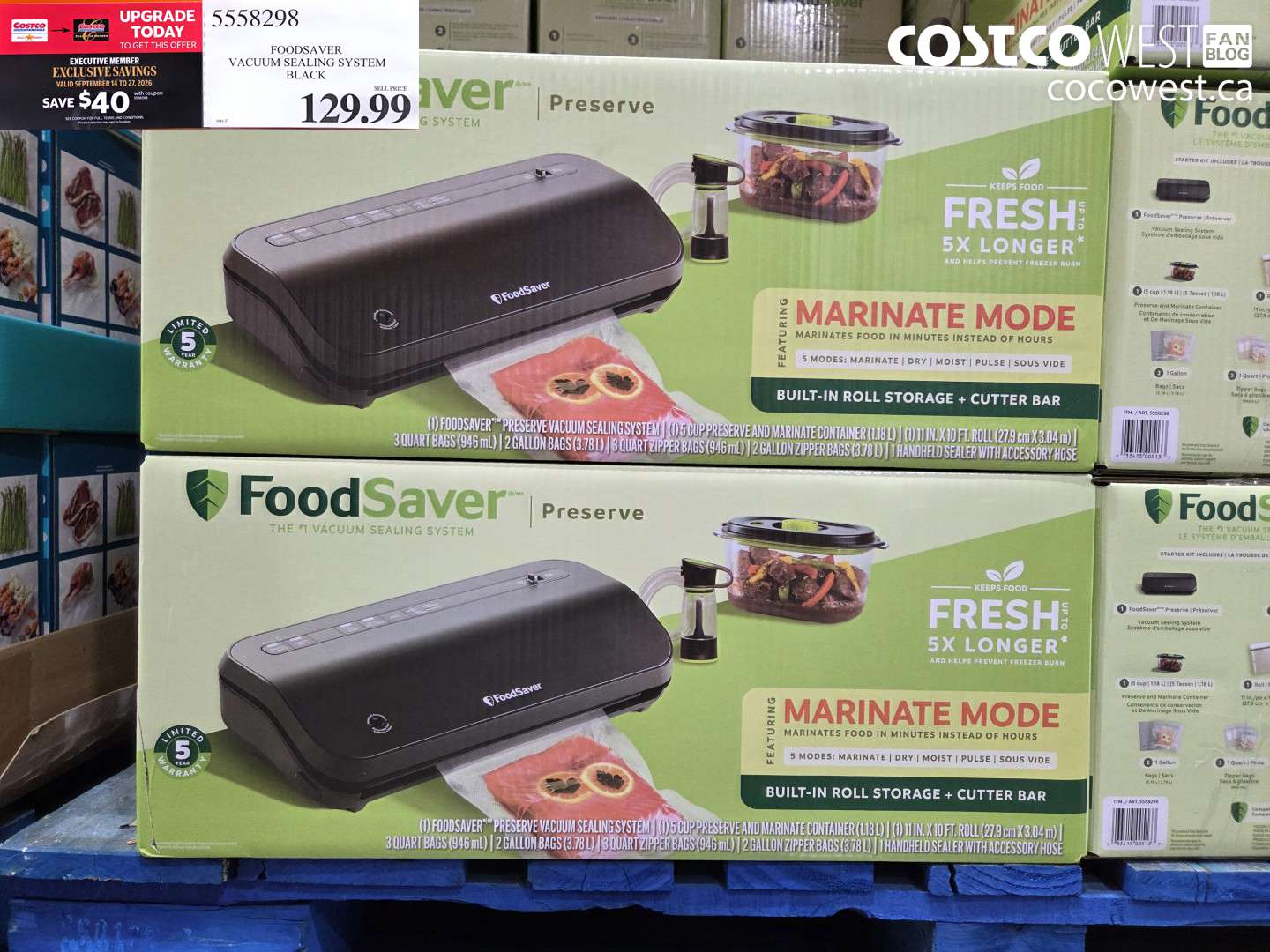 5558298 FOODSAVER VACUUM SEALING SYSTEM BLACK ($40.00 INSTANT SAVINGS EXPIRES ON 2026-09-27) $129.99