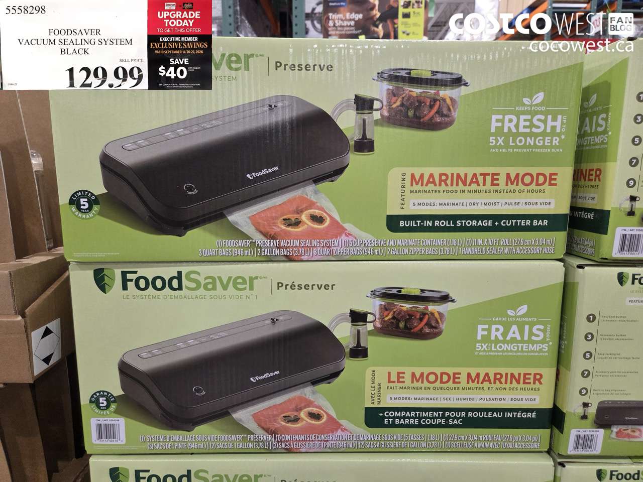 5558298 FOODSAVER VACUUM SEALING SYSTEM BLACK ($40.00 INSTANT SAVINGS EXPIRES ON 2026-09-27) $89.99