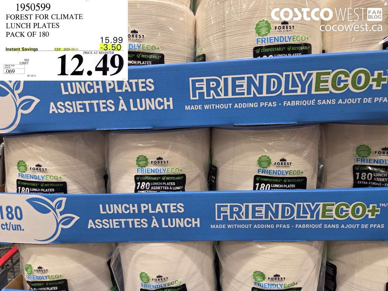 1950599 FOREST FOR CLIMATE LUNCH PLATES PACK OF 180 ($3.50 INSTANT SAVINGS EXPIRES ON 2026-10-11) $12.49