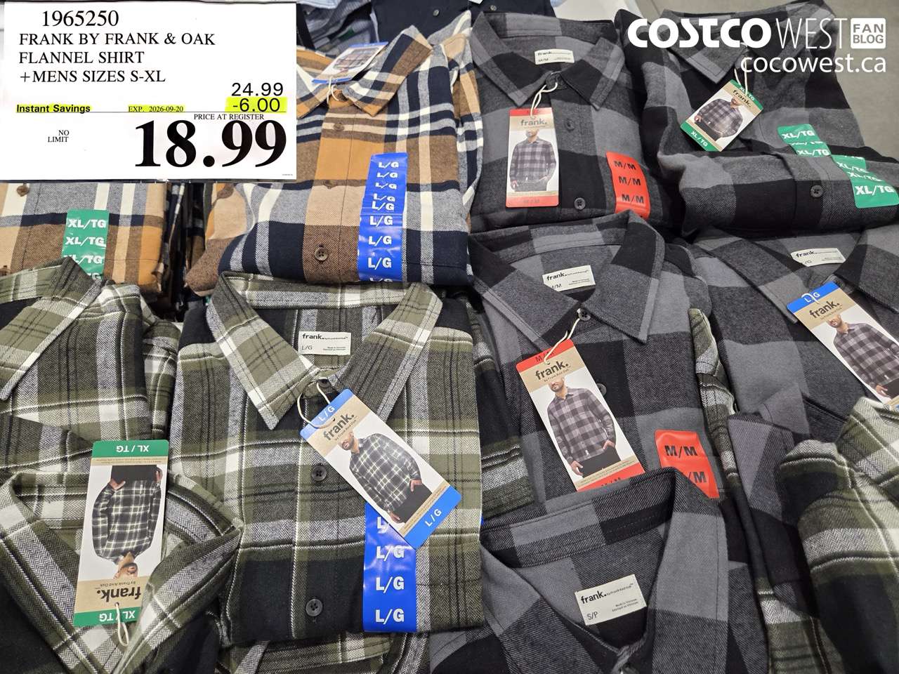 1965250 FRANK BY FRANK & OAK FLANNEL SHIRT MENS SIZES S-XL ($6.00 INSTANT SAVINGS EXPIRES ON 2026-09-20) $18.99