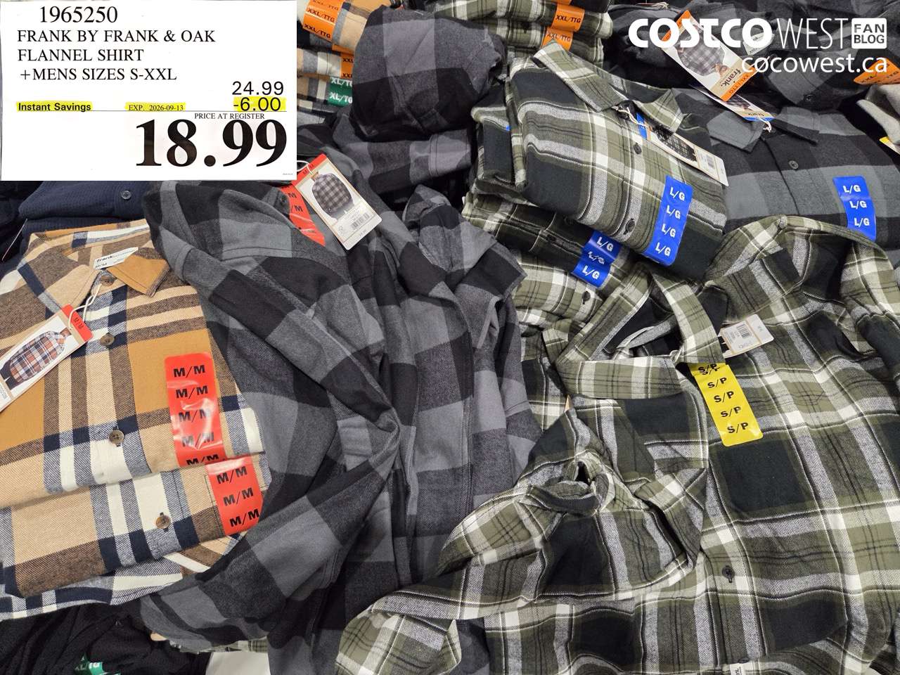 1965250 FRANK BY FRANK & OAK FLANNEL SHIRT MENS SIZES S-XXL ($6.00 INSTANT SAVINGS EXPIRES ON 2026-09-13) $18.99