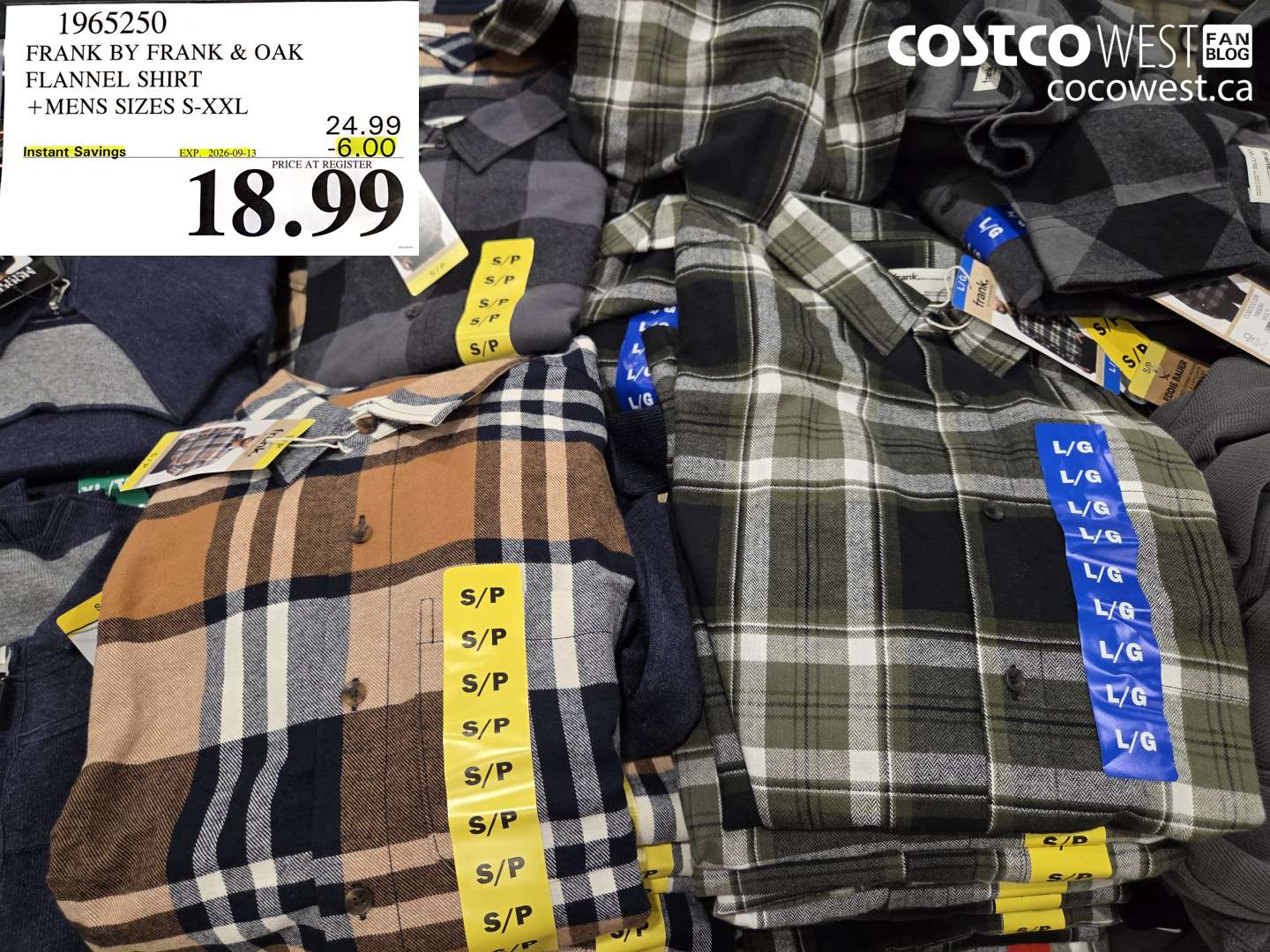 1965250 FRANK BY FRANK & OAK FLANNEL SHIRT MENS SIZES S-XXL ($6.00 INSTANT SAVINGS EXPIRES ON 2026-09-13) $18.99