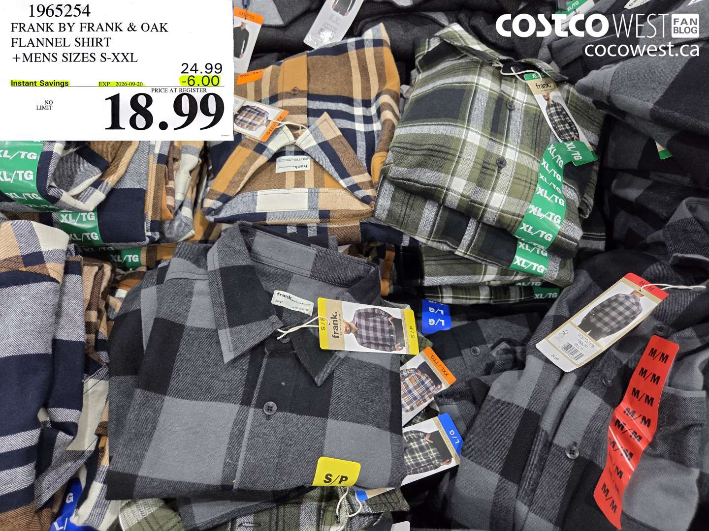 1965254 FRANK BY FRANK & OAK FLANNEL SHIRT + MENS SIZES S-XXL ($6.00 INSTANT SAVINGS EXPIRES ON 2026-09-20) $18.99