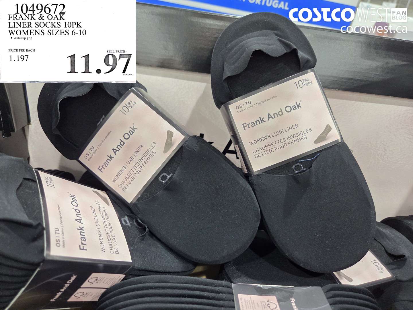 1049672 FRANK & OAK LINER SOCKS 10PK WOMENS SIZES 6-10 $11.97