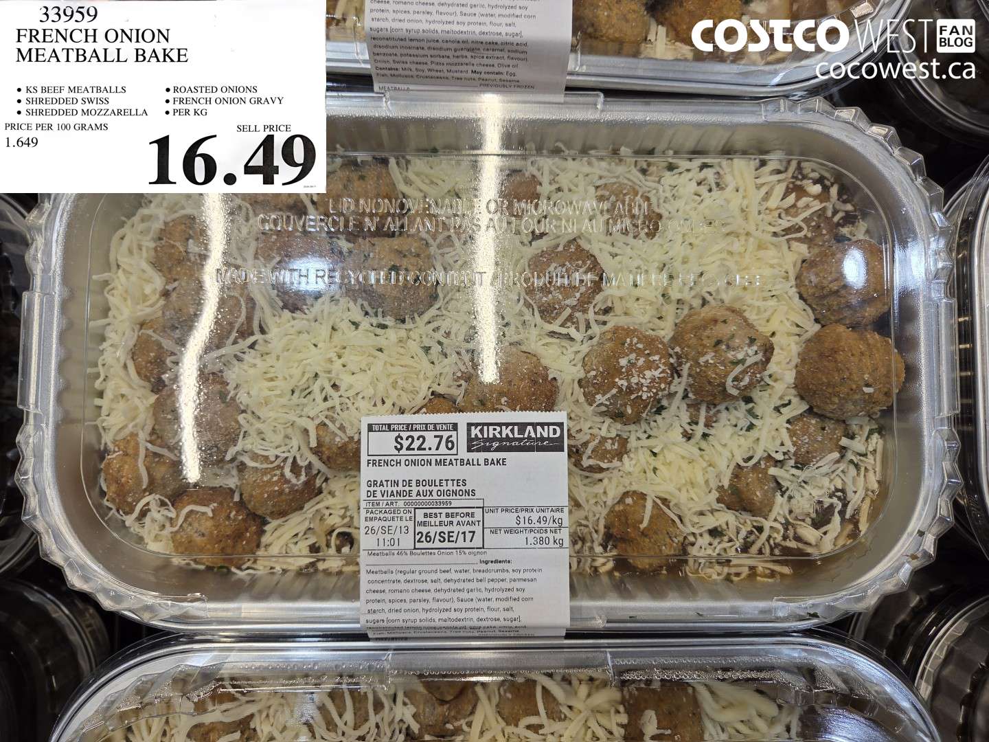 33959 FRENCH ONION MEATBALL BAKE $16.49