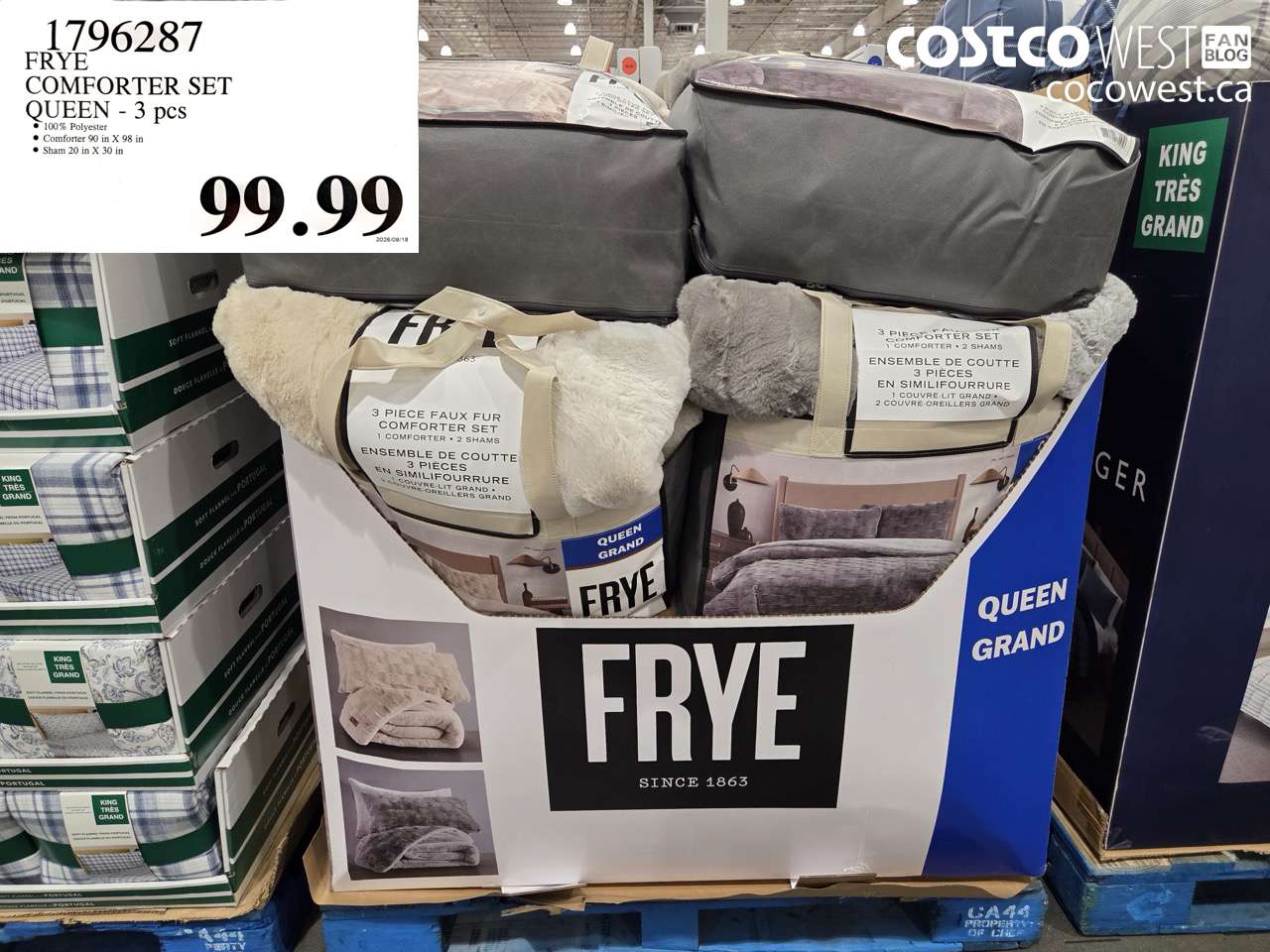 1796287 FRYE COMFORTER SET QUEEN - 3 PCS $99.99
