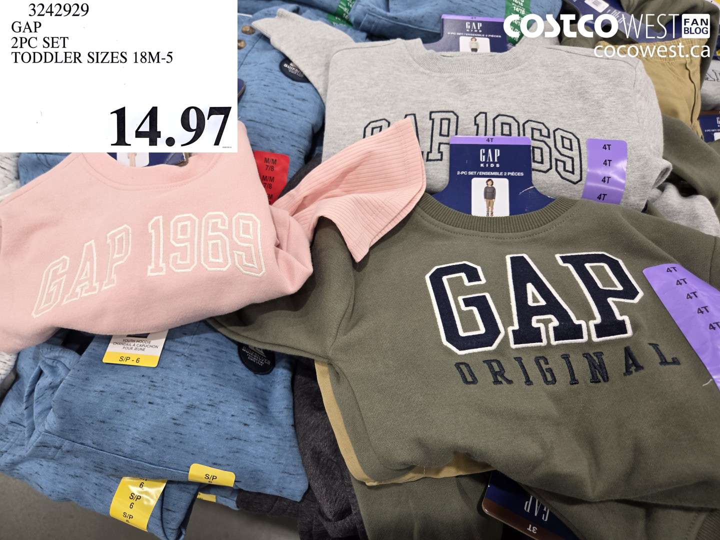 3242929 GAP 2PC SET TODDLER SIZES 18M-5 $14.97