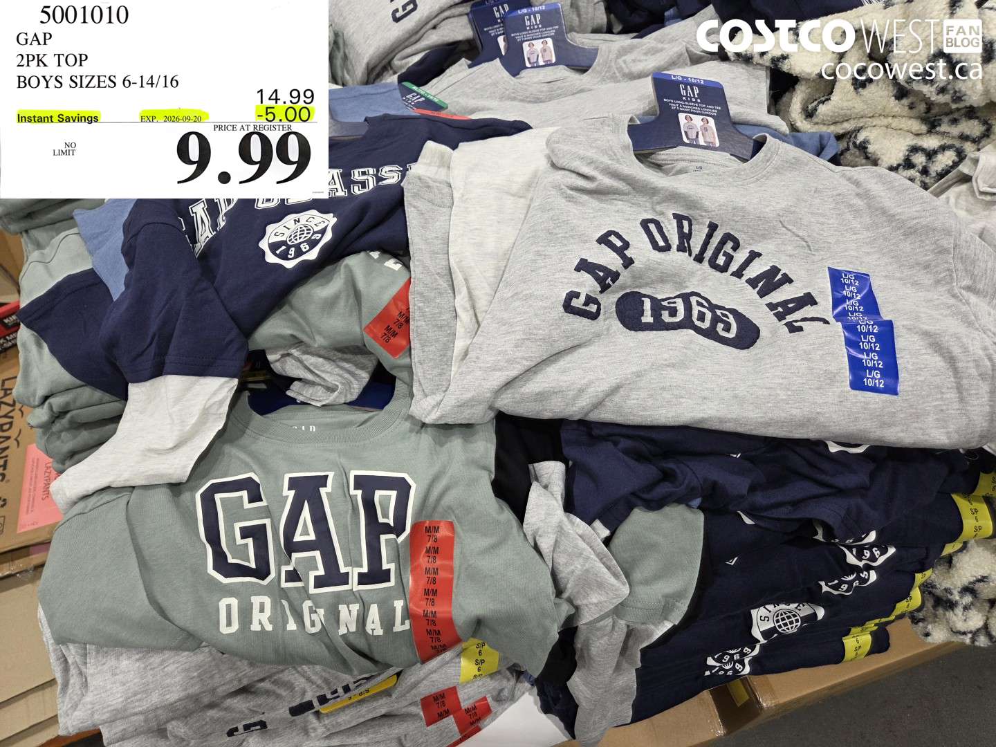 5001010 GAP 2PK TOP BOYS SIZES 6-14/16 ($5.00 INSTANT SAVINGS EXPIRES ON 2026-09-20) $9.99