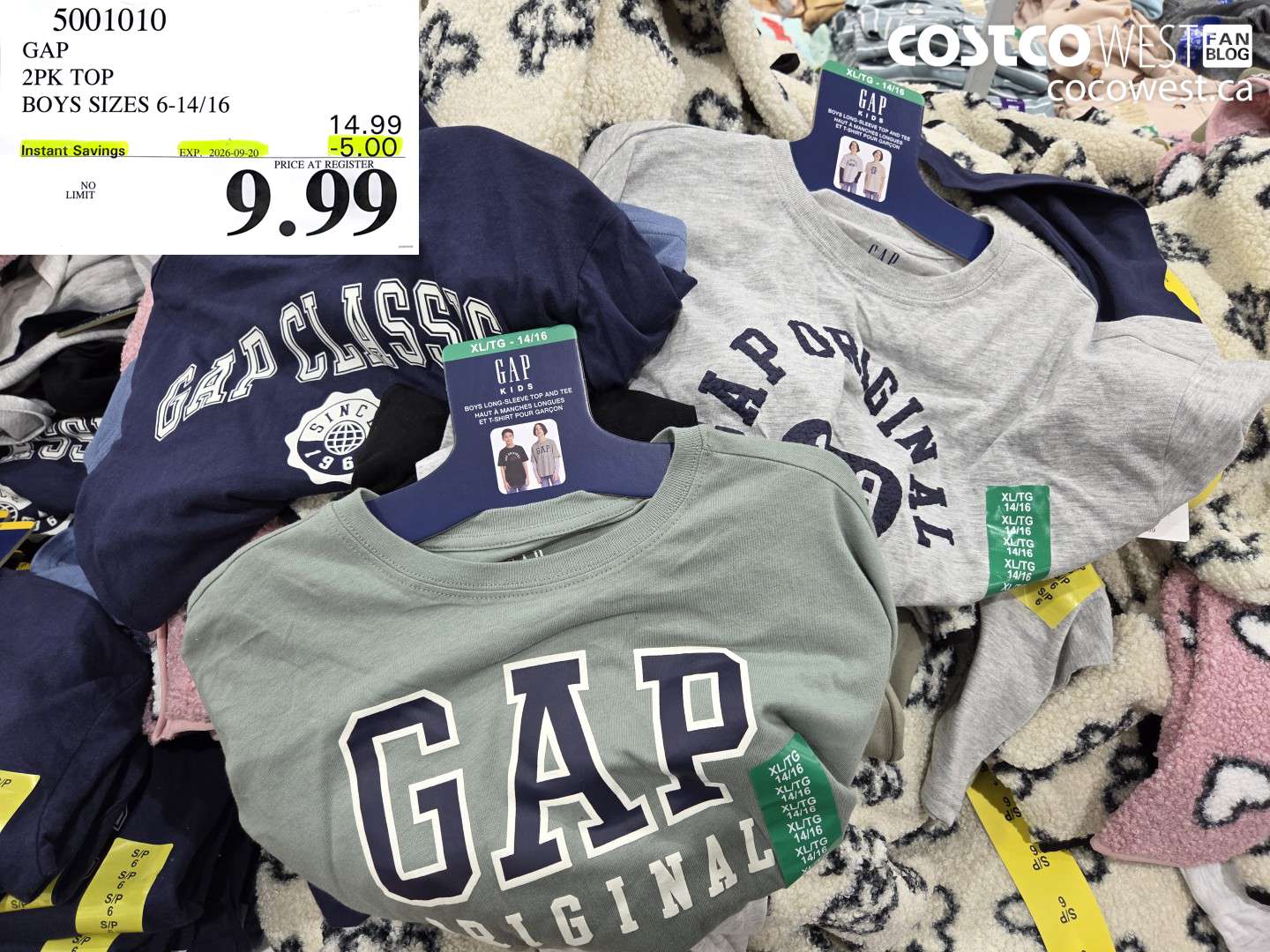 5001010 GAP 2PK TOP BOYS SIZES 6-14/16 ($5.00 INSTANT SAVINGS EXPIRES ON 2026-09-20) $9.99