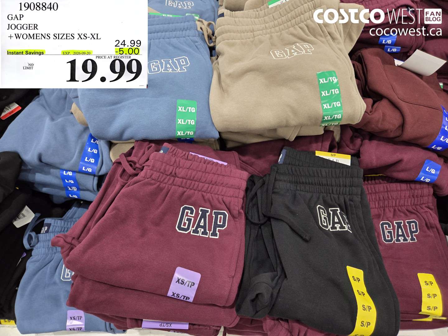 1908840 GAP JOGGER WOMENS SIZES XS-XL ($5.00 INSTANT SAVINGS EXPIRES ON 2026-09-20) $19.99