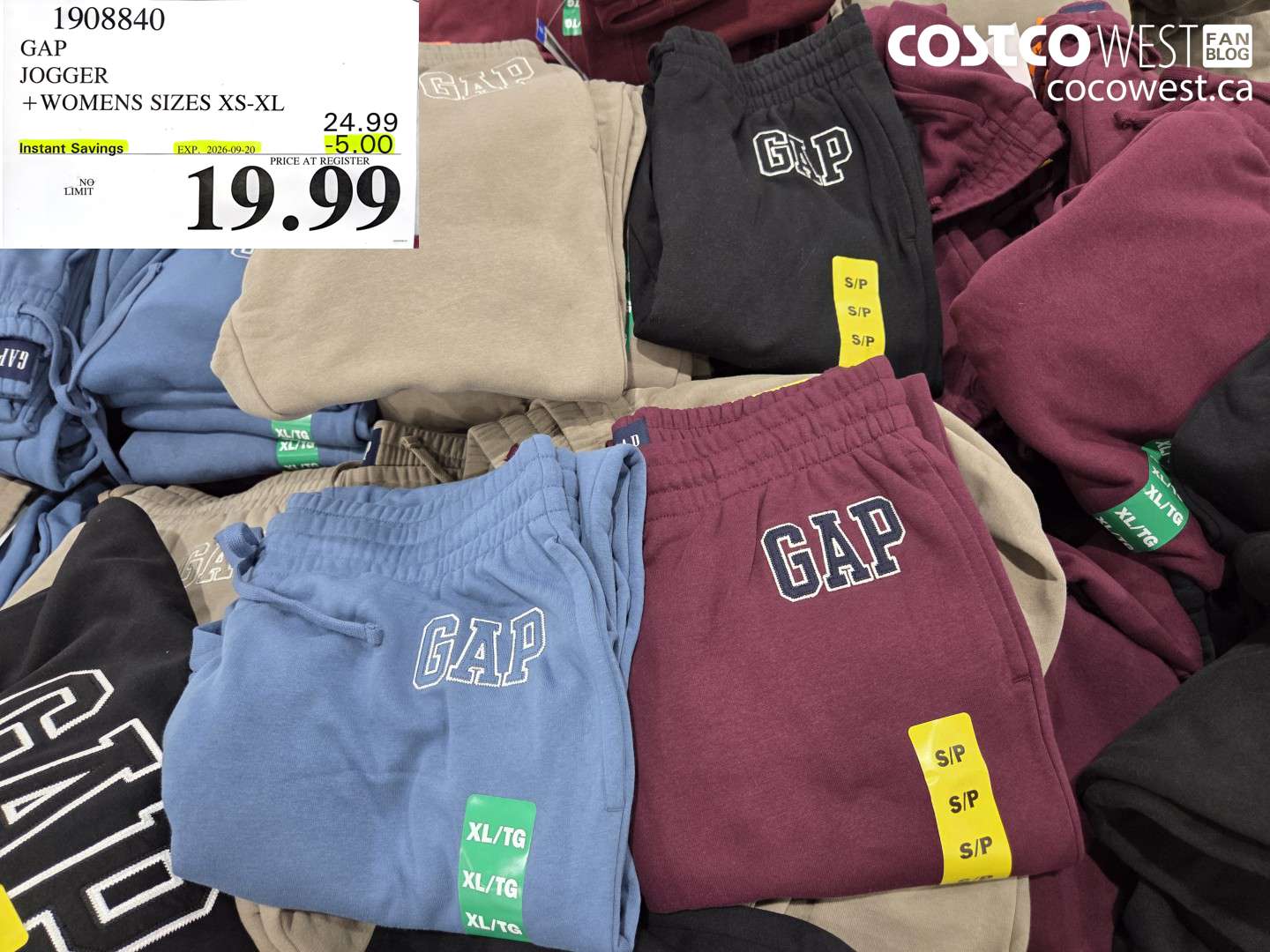 1908840 GAP JOGGER + WOMENS SIZES XS-XL ($5.00 INSTANT SAVINGS EXPIRES ON 2026-09-20) $19.99