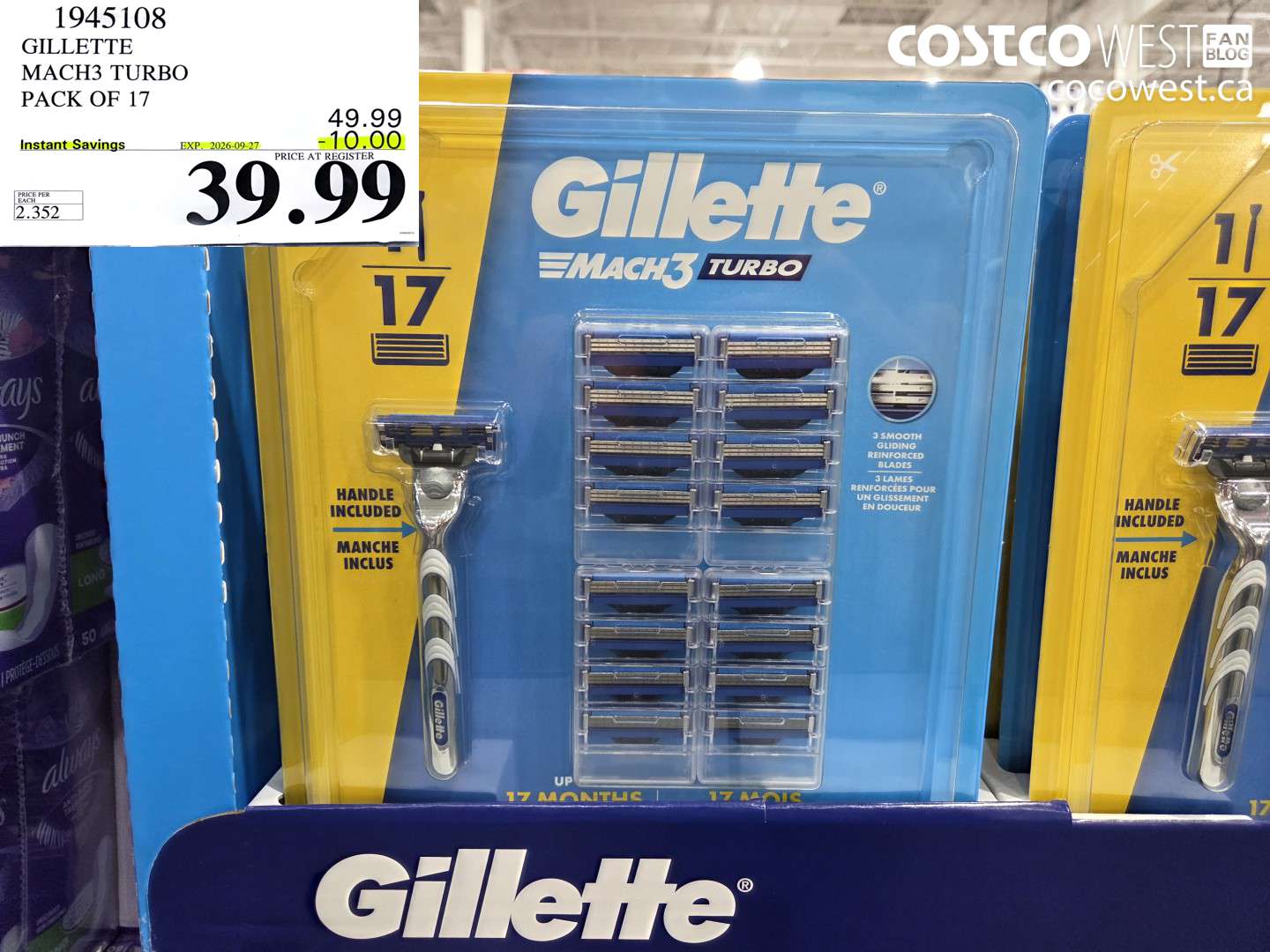 GILLETTE MACH3 TURBO PACK OF 17
