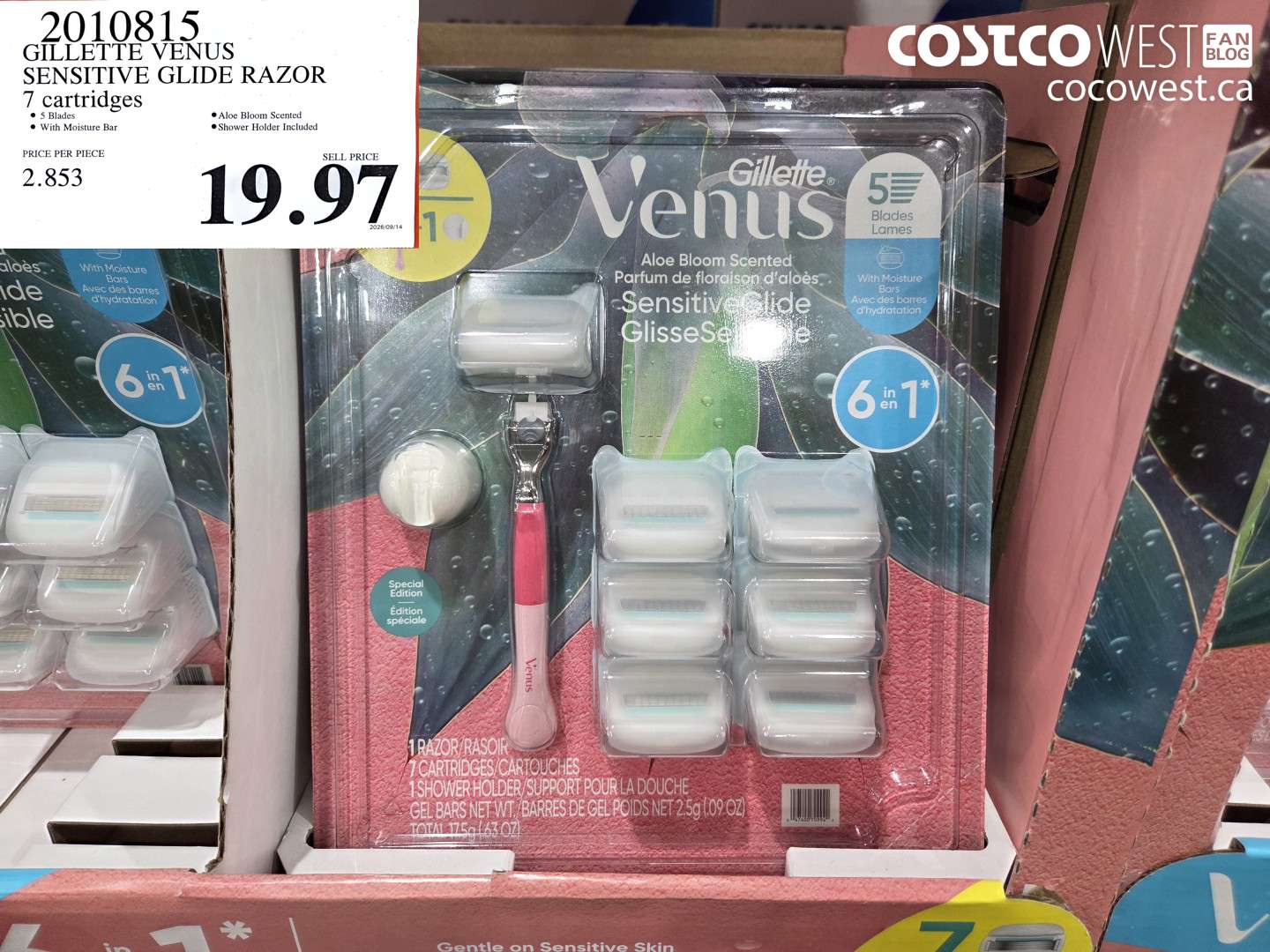 2010815 GILLETTE VENUS SENSITIVE GLIDE RAZOR 7 CARTRIDGES $19.97