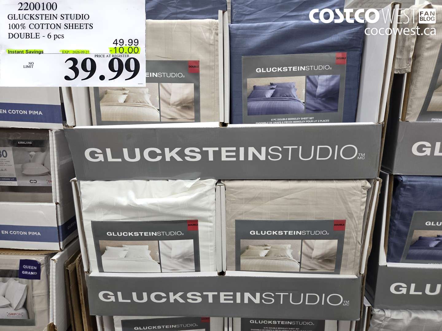 2200100 GLUCKSTEIN STUDIO 100% COTTON SHEETS DOUBLE - 6 PCS ($10.00 INSTANT SAVINGS EXPIRES ON 2026-09-27) $39.99