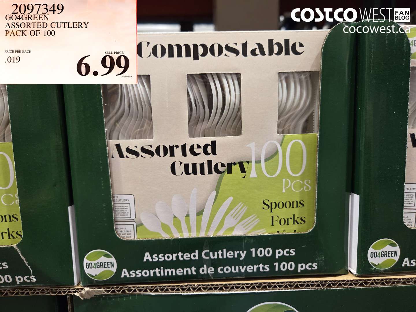 2097349 GO4GREEN ASSORTED CUTLERY PACK OF 100 $6.99