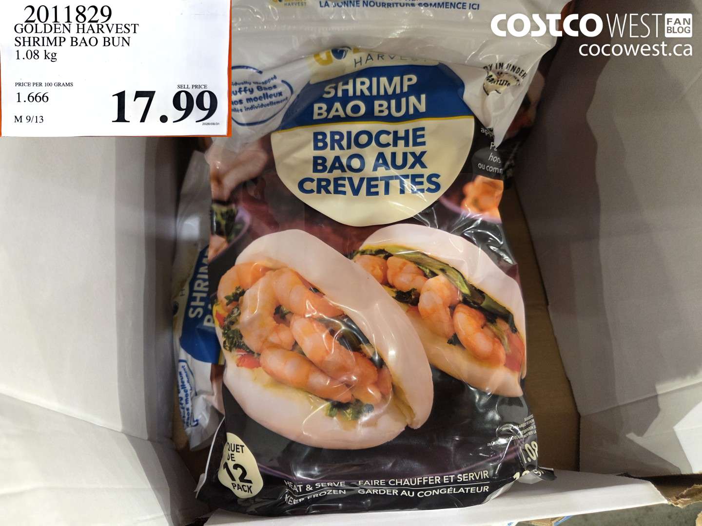 2011829 GOLDEN HARVEST SHRIMP BAO BUN 1.08 KG $17.99