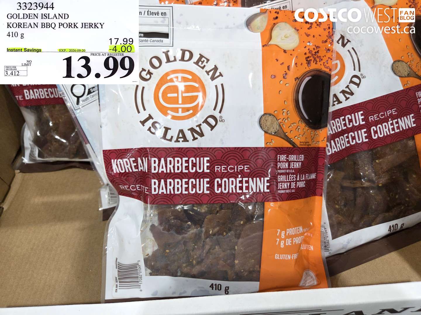 GOLDEN ISLAND KOREAN BBQ PORK JERKY 410 G