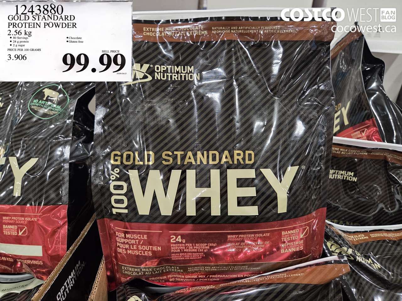 1243880 GOLD STANDARD PROTEIN POWDER 2.56 KG $99.99