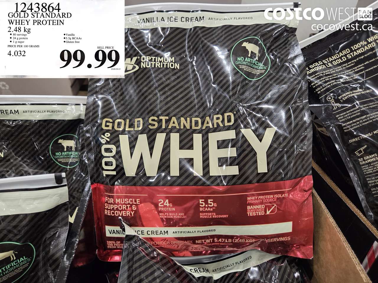 1243864 GOLD STANDARD WHEY PROTEIN 2.48 KG $99.99