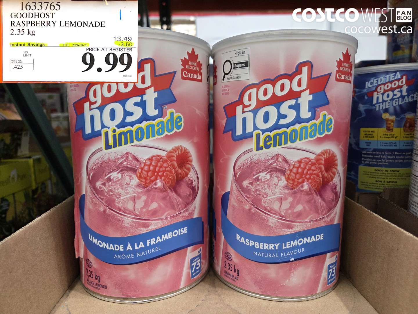 1633765 GOODHOST RASPBERRY LEMONADE 2.35 KG ($3.50 INSTANT SAVINGS EXPIRES ON 2026-09-20) $9.99
