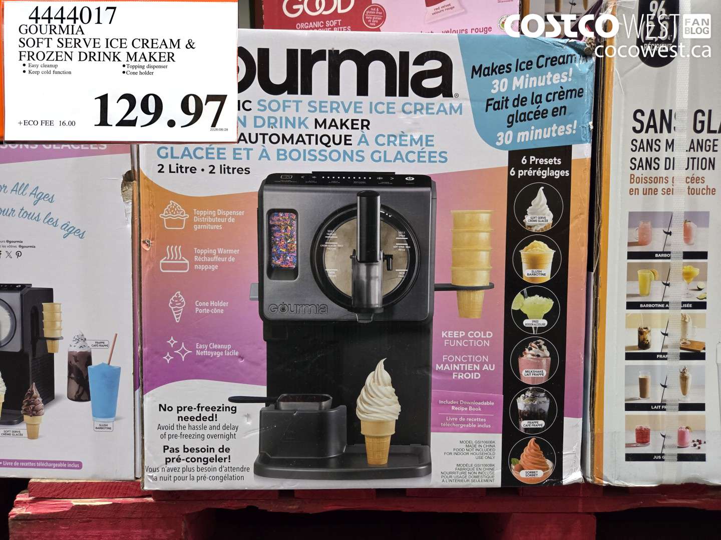 4444017 GOURMIA SOFT SERVE ICE CREAM & FROZEN DRINK MAKER $129.97