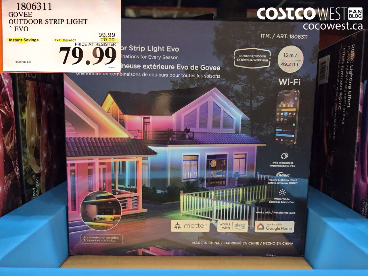 1806311 GOVEE OUTDOOR STRIP LIGHT EVO ($20.00 INSTANT SAVINGS EXPIRES ON 2026-09-27) $79.99