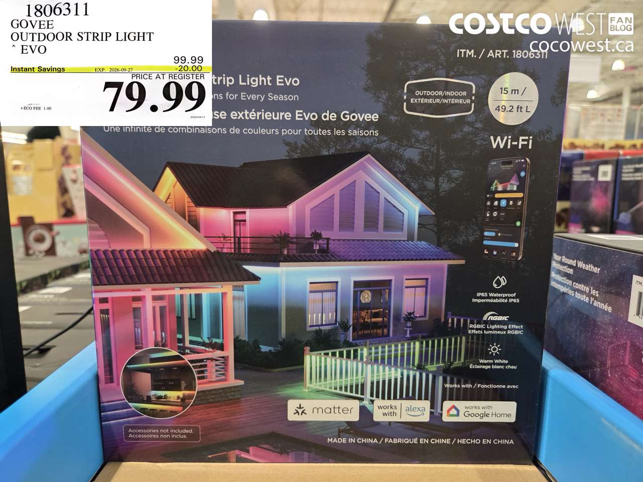 1806311 GOVEE OUTDOOR STRIP LIGHT EVO ($20.00 INSTANT SAVINGS EXPIRES ON 2026-09-27) $79.99