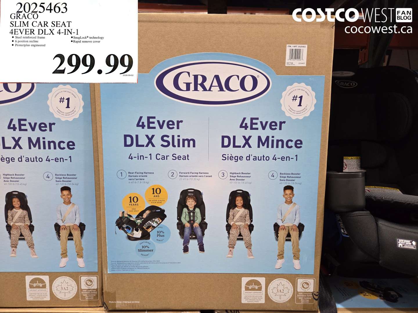 2025463 GRACO SLIM CAR SEAT 4EVER DLX 4-IN-1 $299.99