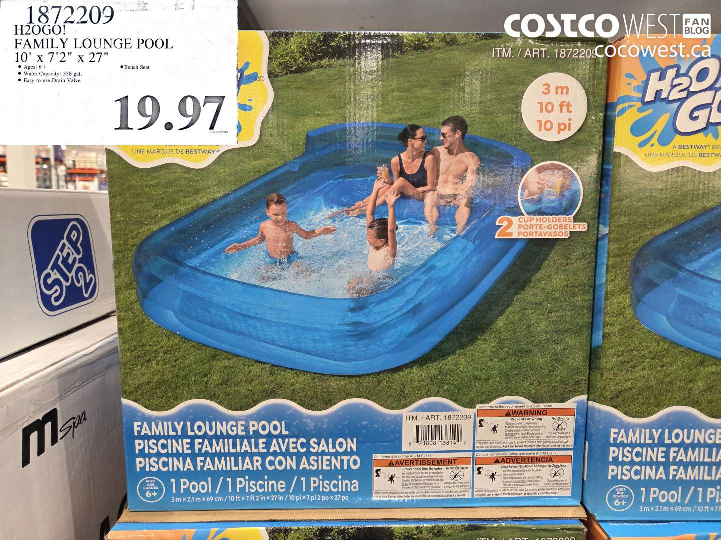 1872209 H2OGO! FAMILY LOUNGE POOL 10' X 7'2