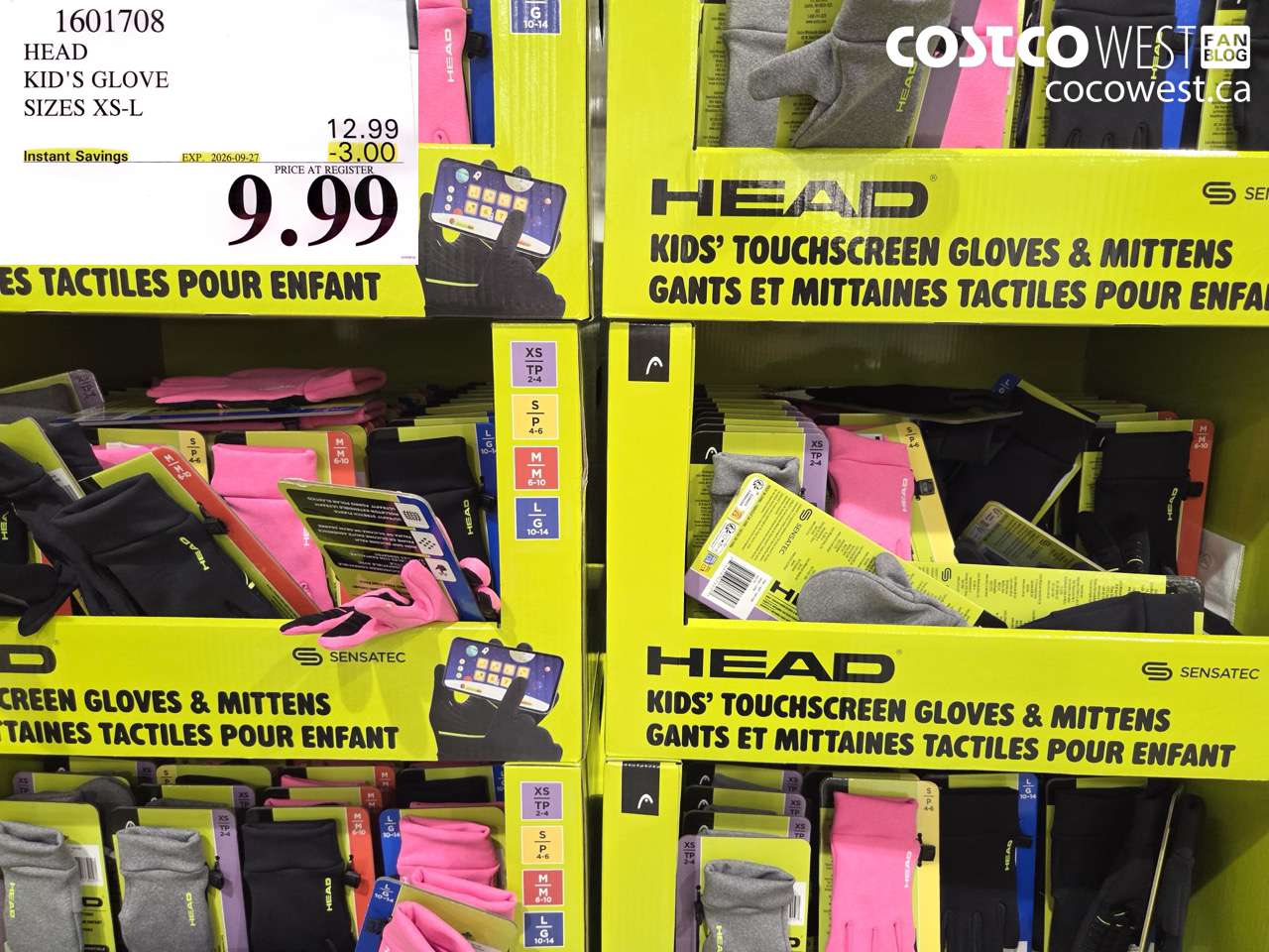 1601708 HEAD KID'S GLOVE SIZES XS-L ($3.00 INSTANT SAVINGS EXPIRES ON 2026-09-27) $9.99