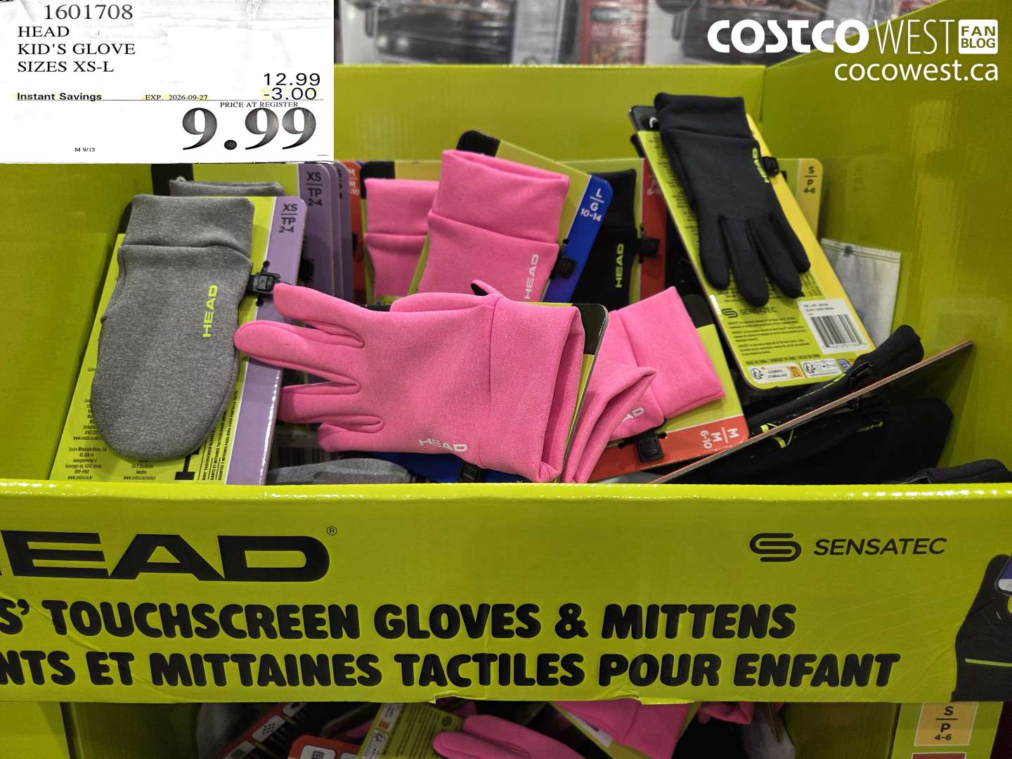 1601708 HEAD KID'S GLOVE SIZES XS-L ($3.00 INSTANT SAVINGS EXPIRES ON 2026-09-27) $9.99