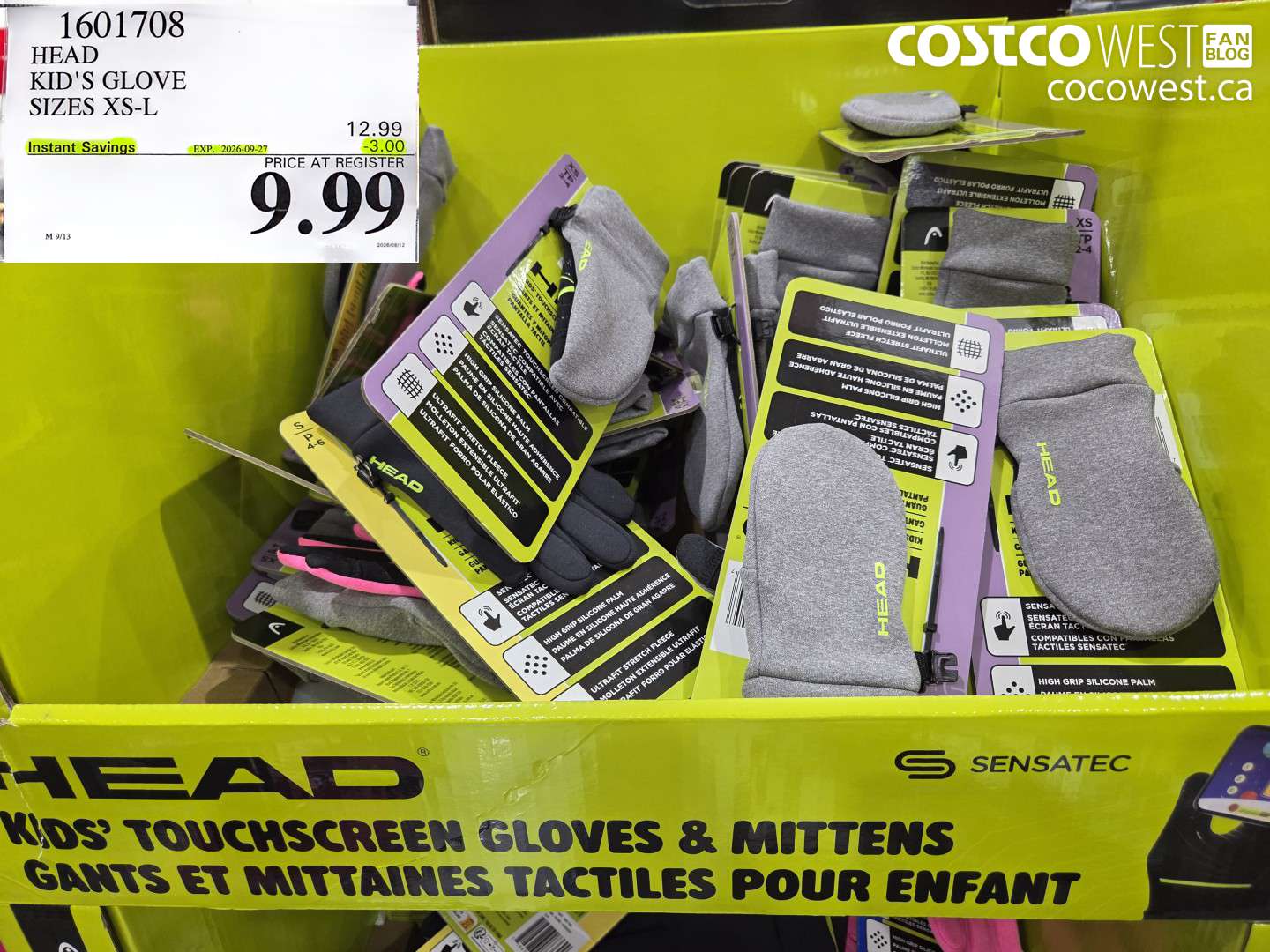 1601708 HEAD KID'S GLOVE SIZES XS-L ($3.00 INSTANT SAVINGS EXPIRES ON 2026-09-27) $9.99