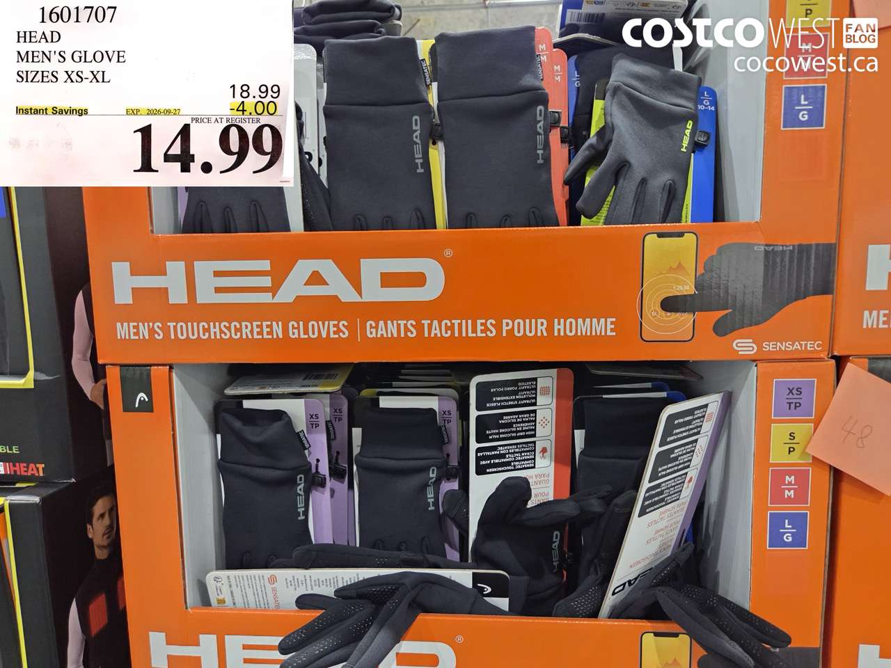 1601707 HEAD MEN'S GLOVE SIZES XS-XL ($4.00 INSTANT SAVINGS EXPIRES ON 2026-09-27) $14.99