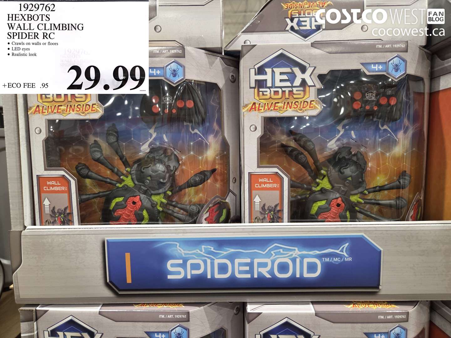 1929762 HEXBOTS WALL CLIMBING SPIDER RC $29.99