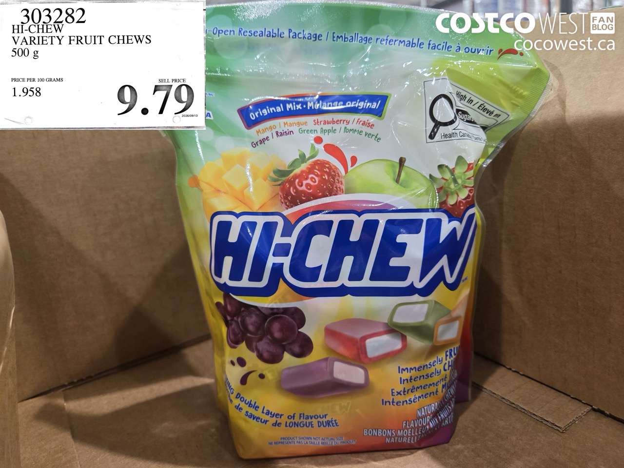 303282 HI-CHEW VARIETY FRUIT CHEWS 500 G $9.79