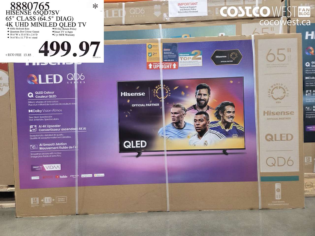 8880765 HISENSE 65QD7SV 65