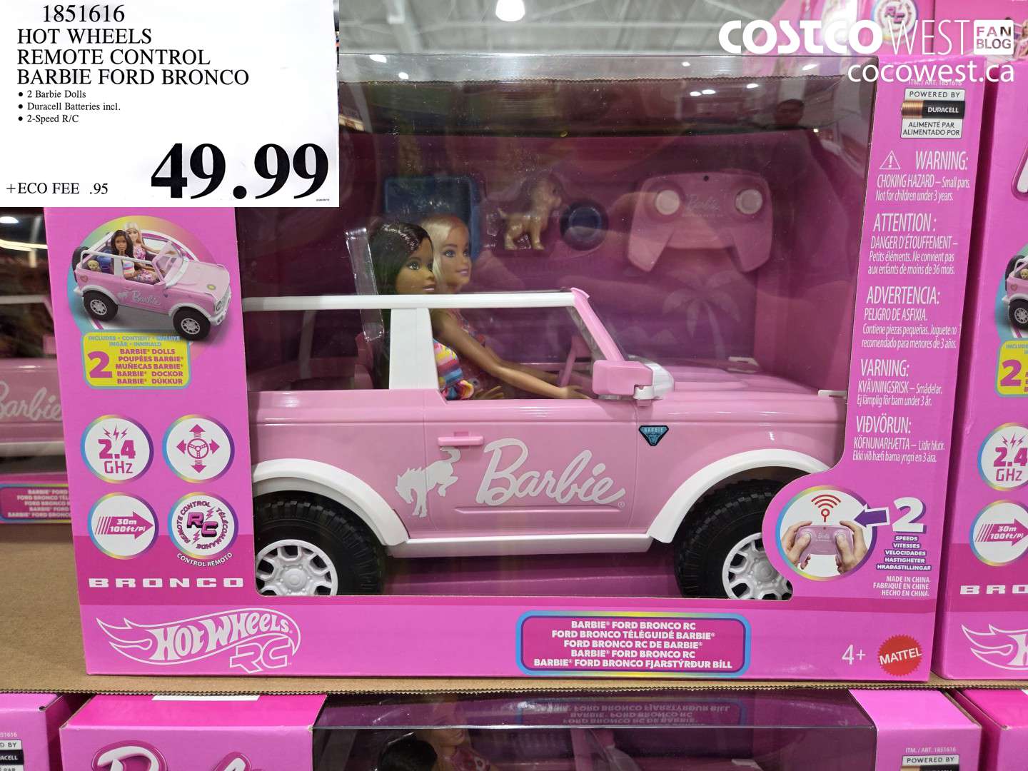 1851616 HOT WHEELS REMOTE CONTROL BARBIE FORD BRONCO $49.99