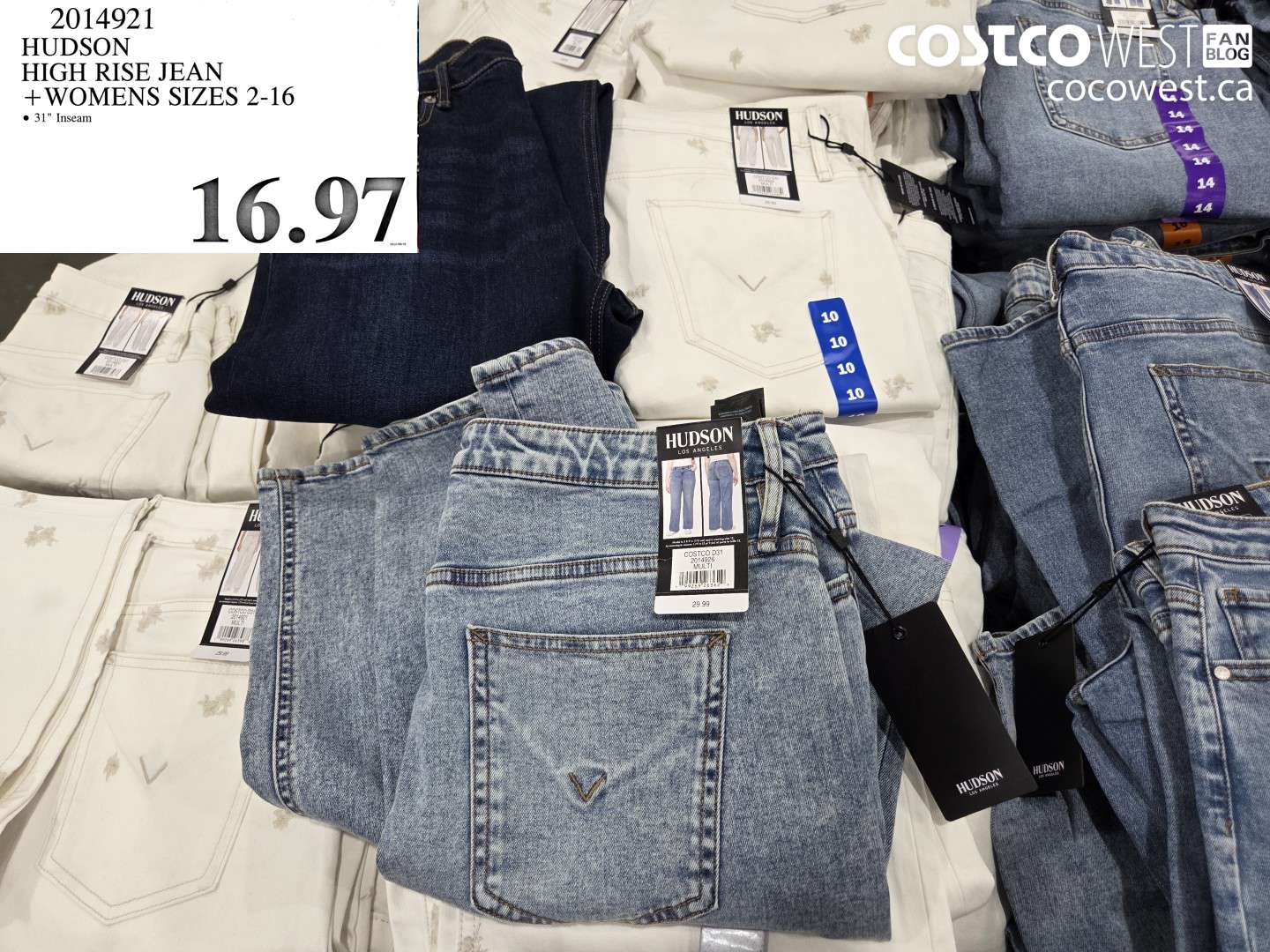 2014921 HUDSON HIGH RISE JEAN WOMENS SIZES 2-16 $16.97