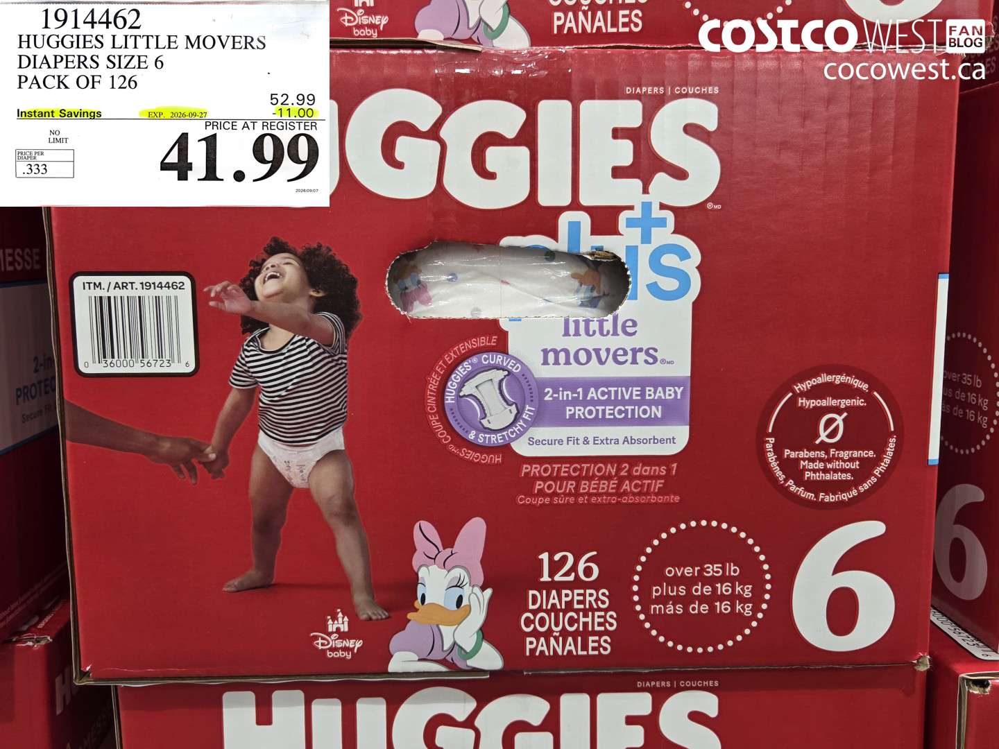HUGGIES LITTLE MOVERS DIAPERS SIZE 6 PACK OF 126