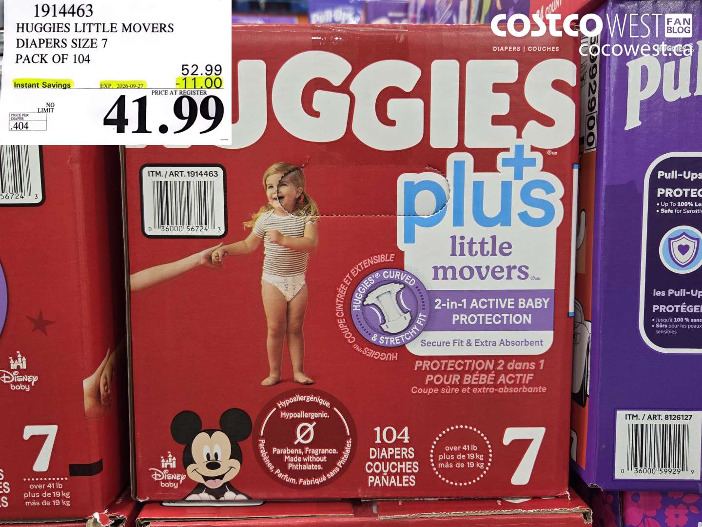 HUGGIES LITTLE MOVERS DIAPERS SIZE 7 PACK OF 104