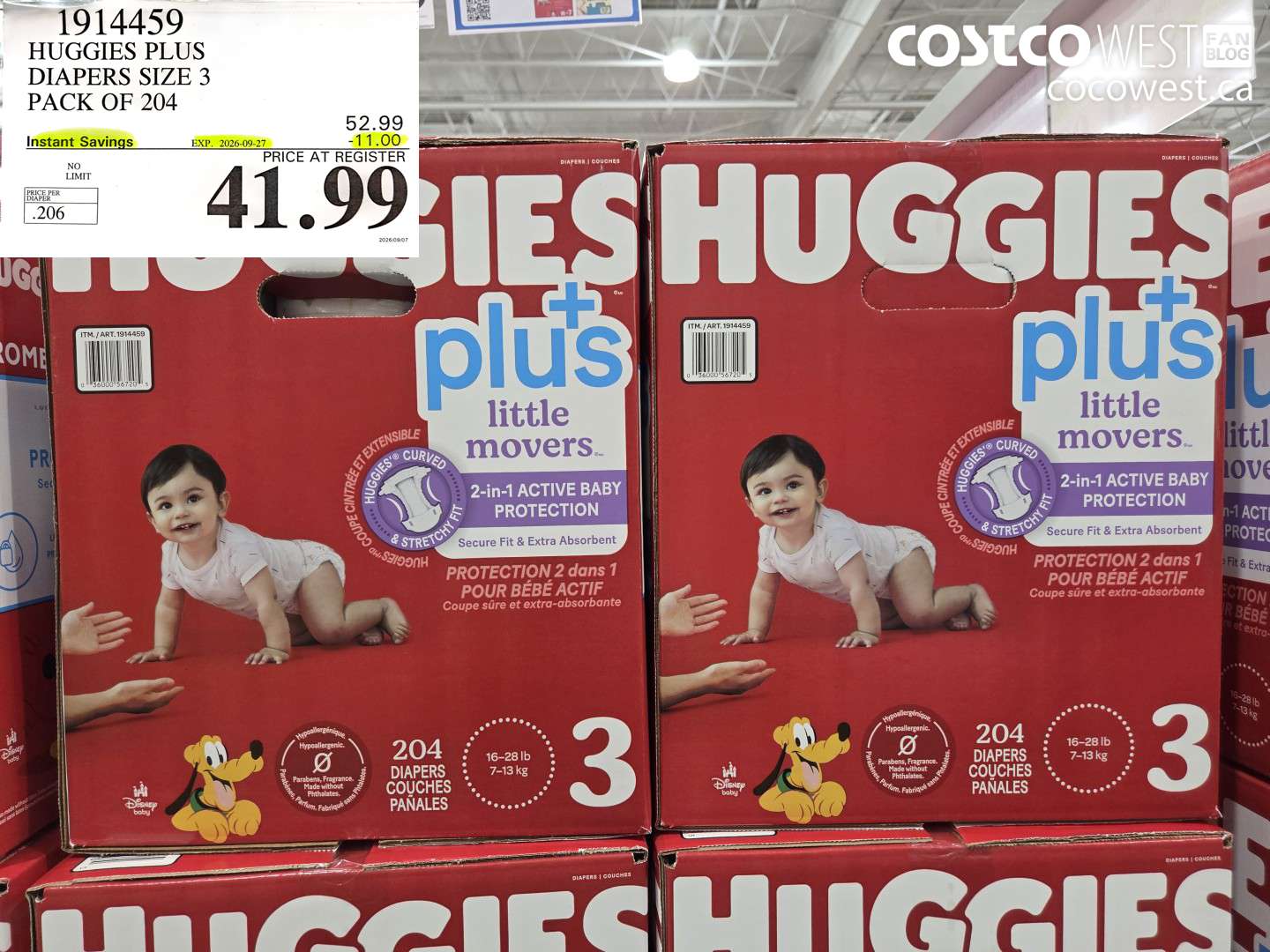 HUGGIES PLUS DIAPERS SIZE 3 PACK OF 204