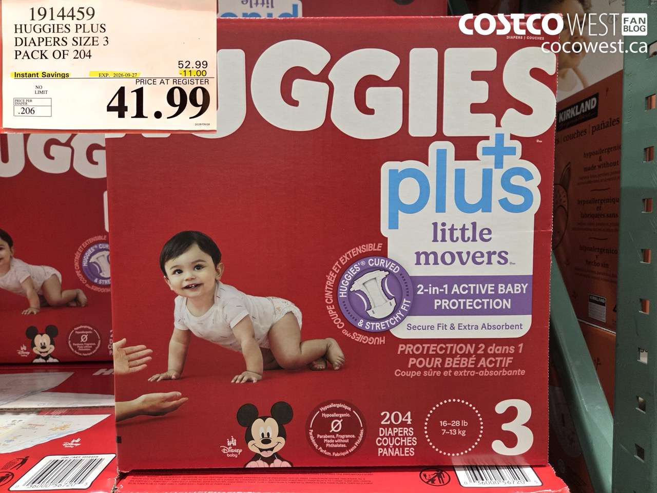1914459 HUGGIES PLUS DIAPERS SIZE 3 PACK OF 204 ($11.00 INSTANT SAVINGS EXPIRES ON 2026-09-27) $41.99