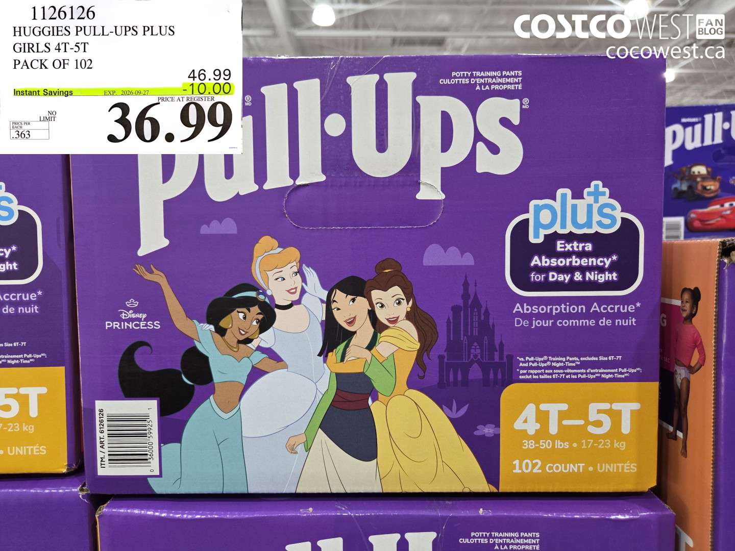 HUGGIES PULL-UPS PLUS GIRLS 4T-5T PACK OF 102