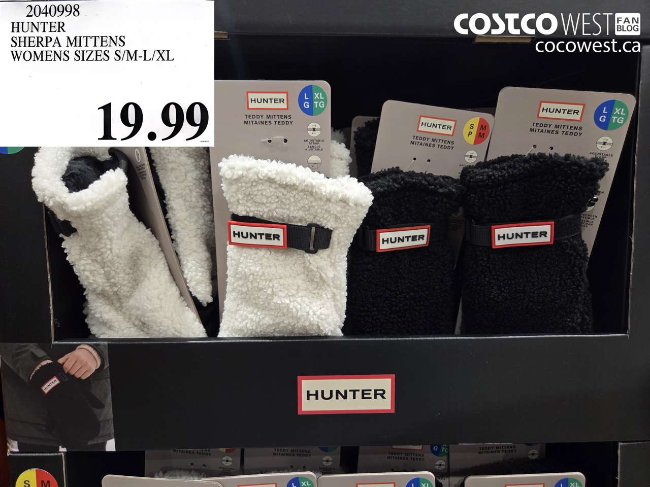 2040998 HUNTER SHERPA MITTENS WOMENS SIZES S/M-L/XL $19.99