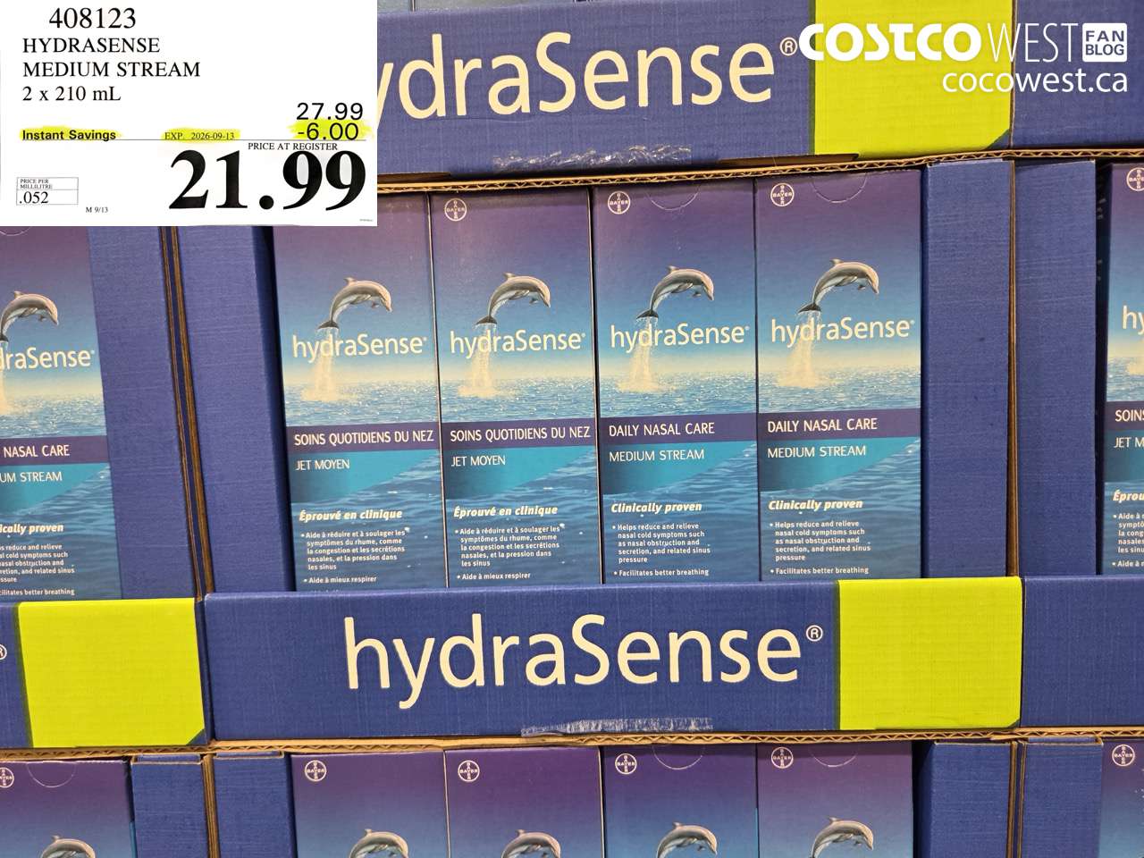 408123 HYDRASENSE MEDIUM STREAM 2 X 210 ML ($6.00 INSTANT SAVINGS EXPIRES ON 2026-09-13) $21.99