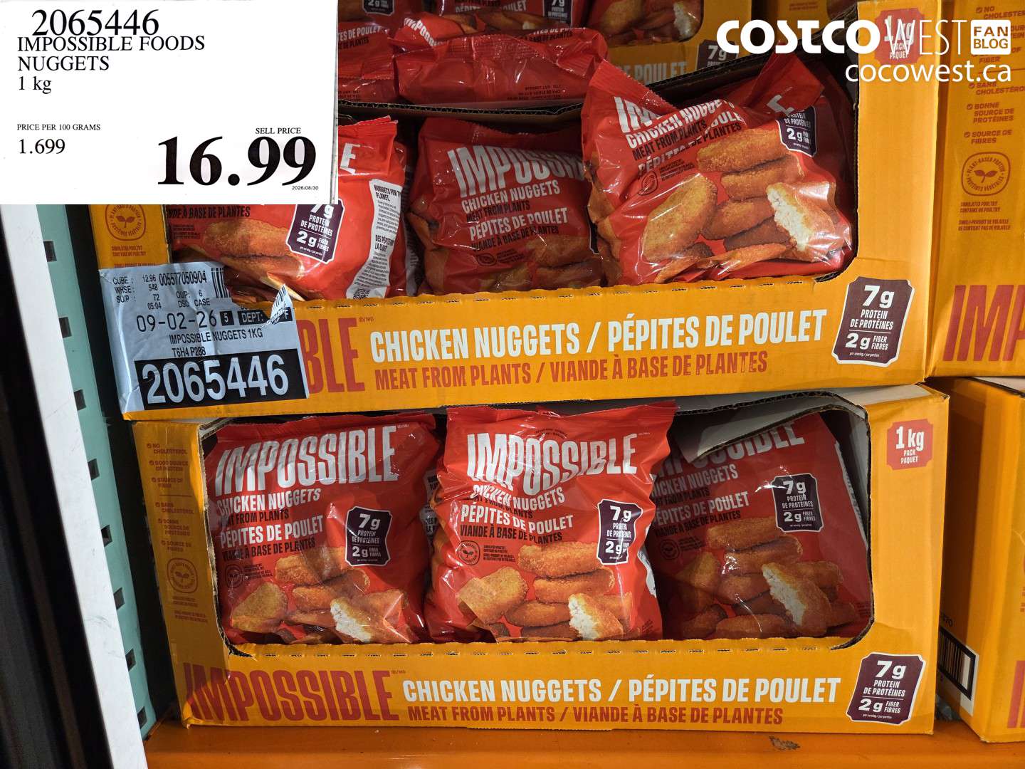 2065446 IMPOSSIBLE FOODS NUGGETS 1 KG $16.99